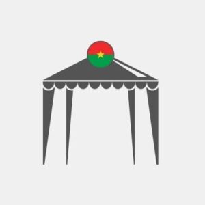 Търговец на сгъваеми палатки в Буркина Фасо